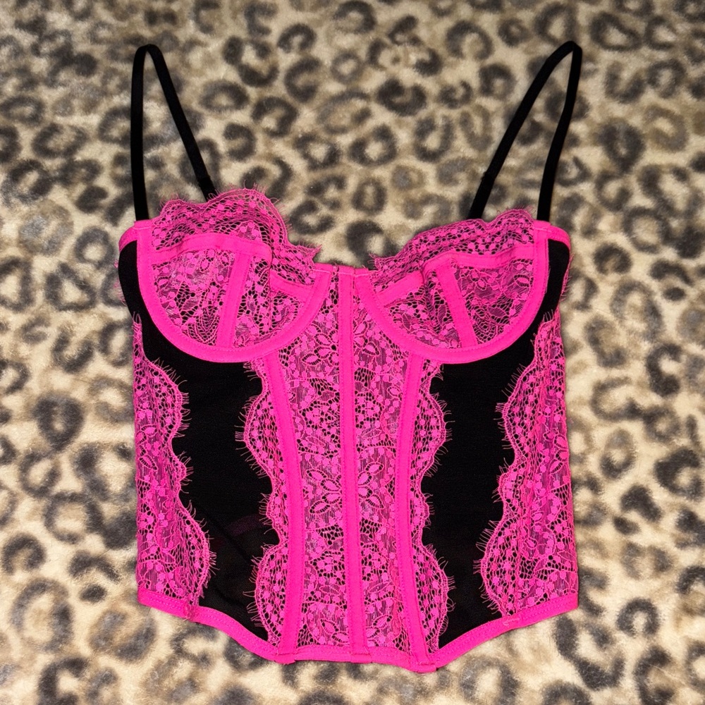 Urban Outfitters Black and Pink Bustier NNT